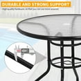 thumbnail image 2 of 32" Patio Table Round Bistro Table Outdoor Garden Table Patio Coffee Table with Tempered Glass Top and Umbrella Hole Patio Glass Side Table for Backyard Lawn Balcony Pool, Black, 2 of 7