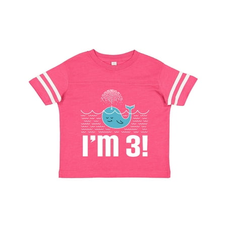 

Inktastic 3rd Birthday Party Whale Fish Gift Toddler Boy or Toddler Girl T-Shirt
