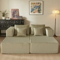 thumbnail image 3 of YINIX 82" Comfortable Sectional Sofa for Living Room , Double Chaise Lounge with Wide Armrest, Green, 3 of 12