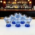 thumbnail image 3 of Yalin 9 oz Martini Glasses, Thick Base Stemless Acrylic Cocktail Glass for Margarita, Juice, Ice Cream, Reusable Drink Cups, Stackable, BPA-Free, Shatter Proof, Dishwasher Safe, Set of 6 (Blue), 3 of 6