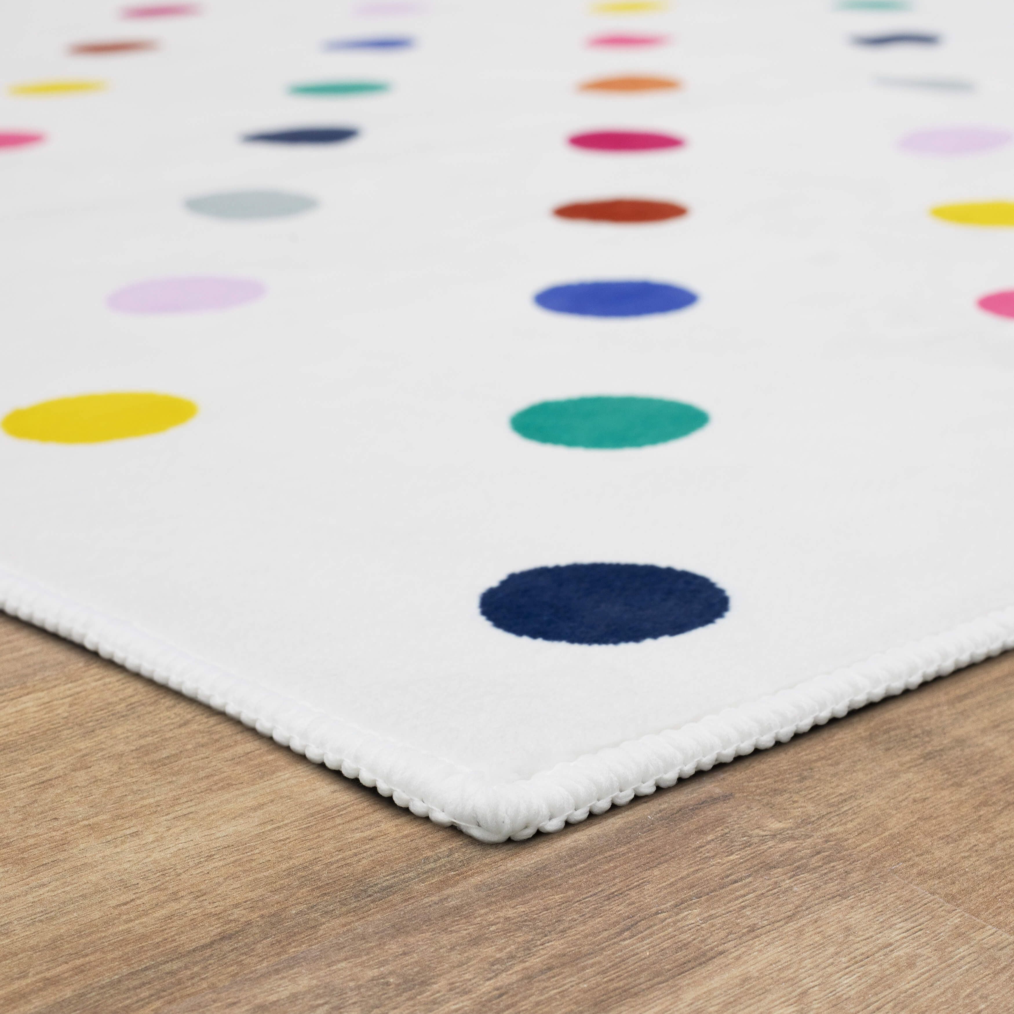 Mohawk Home Kids Collection Polka Dots Low Pile Stain/Fade Resistant Printed Washable Area Rug, Multicolor, 5' x 7'