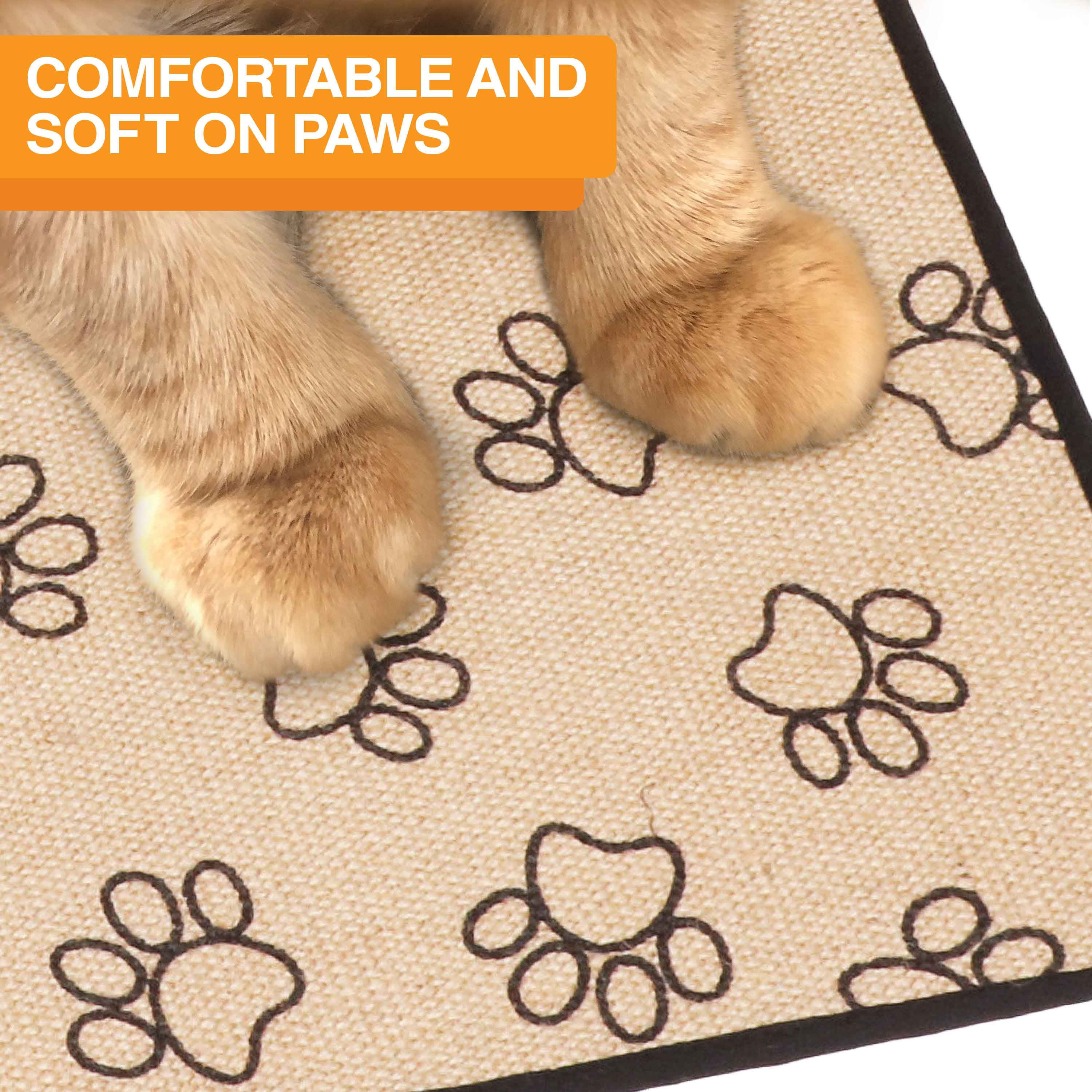 Neater Pets Jute Litter Trapping Mat, Paw Print, 24" x 36"