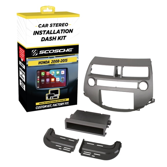 SCOSCHE HA1707DGB - 2008-up Honda Accord NON-Navigation DIN w/Pocket and Double DIN (Dark Grey)