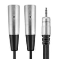 thumbnail image 4 of 3.5mm TRS to XLR Adapter Cable (6FT) - Male to Male Stereo XLR Pinout Breakout Y Adapter Splitter Dual XLR to 3.5mm 1/8" TRS Auxiliary AUX Headphone Audio Jack Plug Converter Wire Cord, 4 of 5