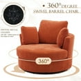 thumbnail image 5 of Muumblus Large Swivel Chair, Modern Oversize Lounge Accent Barrel Chair Comfy Round Reading Armchair for Living Room, Orange Red, 5 of 6