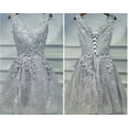 thumbnail image 4 of BOMARIS rojo con cuello en V vestido corto De fiesta Vestidos De fiesta Vintage encaje rebordear Abendkleider graduación fiesta De graduación personalizado, 4 of 5