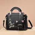 thumbnail image 1 of Letter Decor Hand Satchel Bag, Stylish Shoulder Zipper Bag With Mini Coin Purse, Crossbody Bag For Work, 1 of 5
