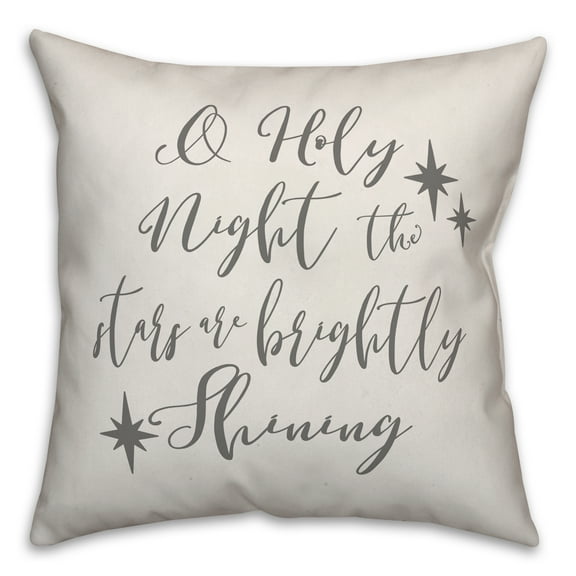 Creative Products Oh Holy Night, The Stars Are Brightly Shining 16x16 Spun Poly Pillow