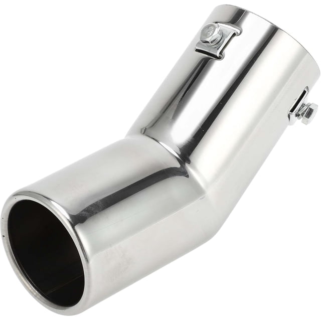 1 Pc Curved Exhaust Tip 1.1" - 2.4" Inlet 2.5" Outlet 7.1" Length Tailpipe Universal Car Bolt on Stainless Steel Silver Tone Rear