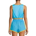 thumbnail image 3 of PSK Collective Colorblock Drawstring Elastic Waistband Short (Women) Size: XS Moisture Wicking, 3 of 5