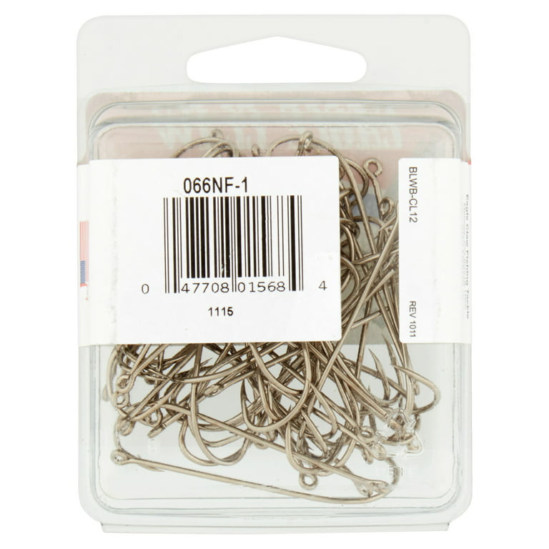 Eagle Claw 066NFH-1 Size 1 Fish Hooks, 50 count 