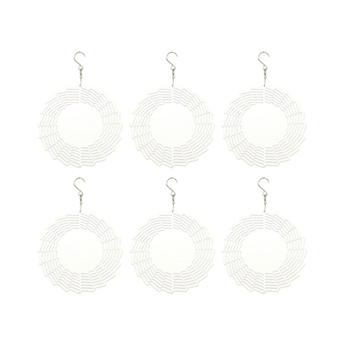 6 Pack 8 Inch Aluminum 3D Sublimation Wind Spinner Double Sided Circle