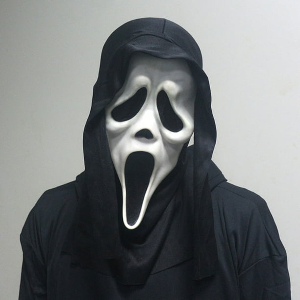 Fantasma Scream Máscara Fiesta Cara Con Capucha De Tela Negra Aterrador Cosplay Horror Mascarada Decoración abbe