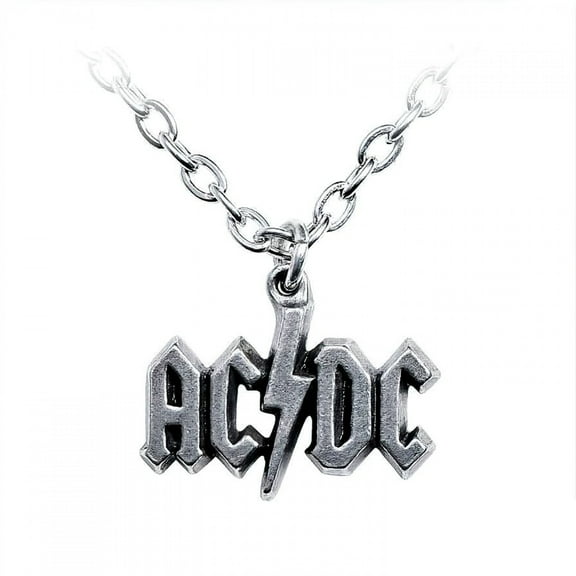 AC/DC Lightning Logo Pendant Necklace Silver