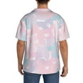 thumbnail image 7 of PAYOHTO Pastel Girly Butterfly Mens Hawaiian Casual Short-sleeved Shirt Tropical Summer Beach Button Down Shirts, 7 of 7