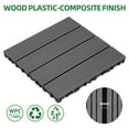 thumbnail image 5 of 9 PCS Heavy-duty  Recyclable Wood-plastic Interlocking Deck Tiles 11.8" X 11.8" Waterproof Outdoor And Indoor Flooring For Patio Balcony Porch Backyard Bedroom Gray, 5 of 8