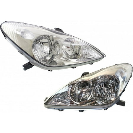 For Lexus ES300 Headlight Assembly 2002 2003 2004 Pair Driver and Passenger Side CAPA Replacement For LX2502114, LX2503114 | 81170-33450, 81130-33450