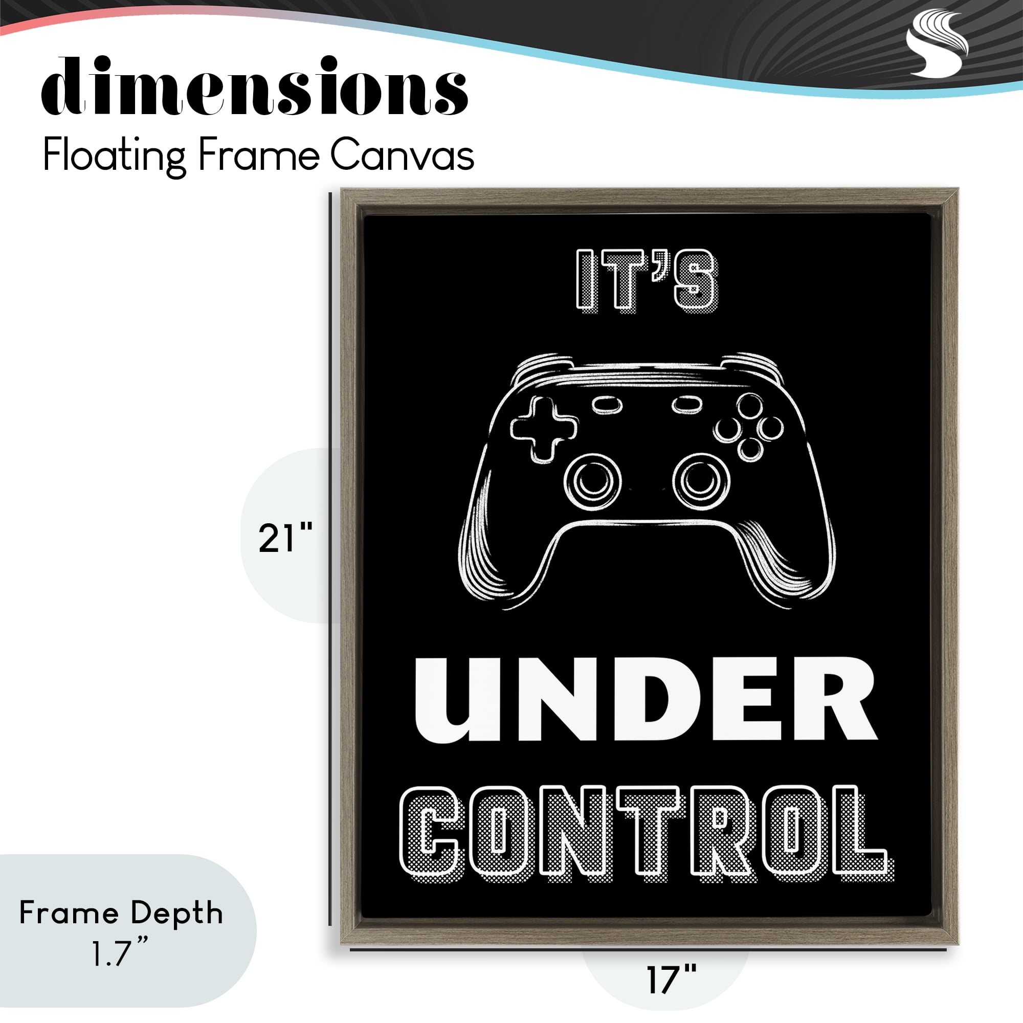 Stupell Industries Under Control Gamer Brown Framed Floater Canvas Wall Art, design by Marcus Prime