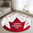 thumbnail image 2 of Red Canada Day Round Rug 4ft Washable Circle Entryway Rugs Non Slip Modern Abstract Art Leaves Area Rug Indoor Floor Carpet for Bedroom Kitchen Living Room Home Office Dining Room Nursery, 2 of 8