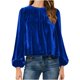 thumbnail image 2 of Karight Velvet Tops for Women Long Sleeve Casual Shirts Casual Soft Velvet Blouse Trendy Spring Blouses, 2 of 5