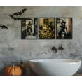 thumbnail image 3 of Gothic Bathroom Canvas Wall Art Black Cat and Witch Reading Book in Bathtub Poster Prints Dark Academia Wall Decor picturesfor Bathroom Gallery Toilet Restroom Home Decoration, 3 of 6