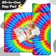 thumbnail image 4 of Red and Green Tie Dye Pattern Teens Toddler Nap Mat with Pillow, Sleeping Mat Bag for Preschool Daycare 59"x22", 4 of 6