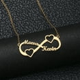 thumbnail image 4 of Vakki 18K Gold Plated Personalized Infinity Double Heart Necklace Customized Any 2 Names Infinity Nacklace, 4 of 5