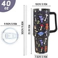 thumbnail image 2 of Mushroom Tumbler with Handle and Straw 40oz Mushroom Tumbler Coffee Travel Mug Mushroom Cup Leak Proof Insulated Tumbler Mushroom Stuff Gifts for Women-(black), 2 of 6