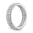thumbnail image 4 of 14K White Gold Ring Band Eternity Diamond Round Polished 2CT Double Row , Size 6, 4 of 5