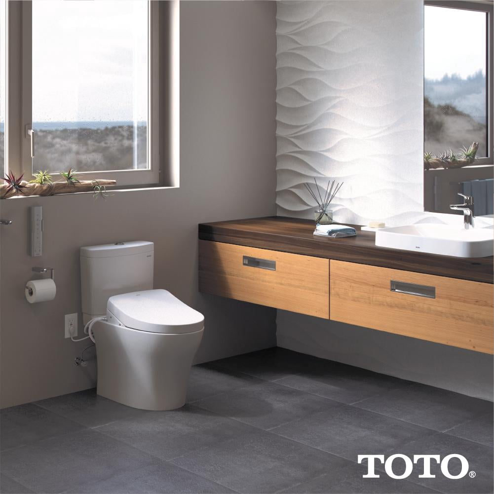 Toto SW3046#12 Washlet S500e Elongated Bidet Toilet Seat with E-water Plus & Contemporary Lid, Sedona Beige