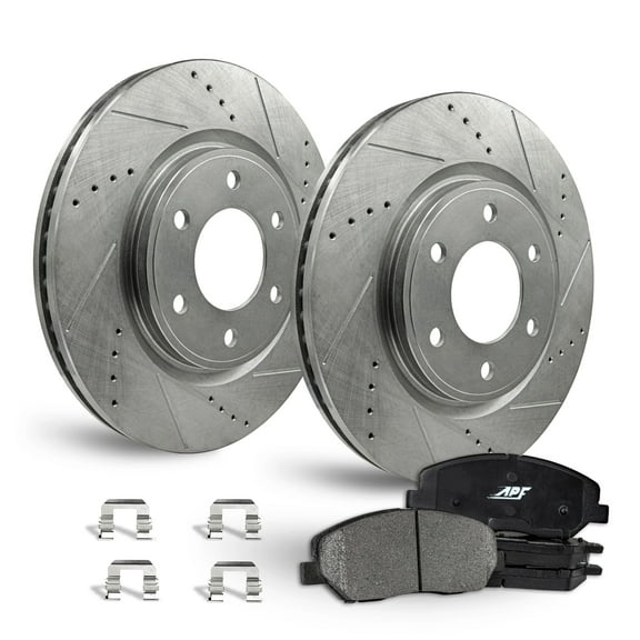 APF Front Brake Kit Rotors and Pads for Chevrolet Avalanche 2007-2008