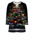 thumbnail image 5 of LiMoi Women's Three Quarter Sleeve V Neck Top for Christmas with Unique Holiday Print Tees Tshirts Shirts Blouse My Items, 5 of 5