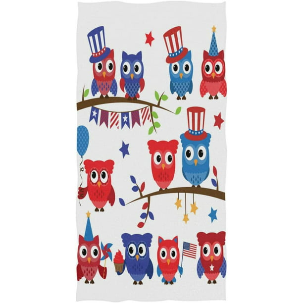 Sttylish Patriotic Owls on Tree Branches USA Independence Day Soft  Absorbent Guest Hand Towels for Bathroom Hotel Gym and Spa 16 x 30 Inches -  Walmart.com
