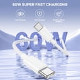 thumbnail image 3 of [2 Pack] Hionly 6ft Braided USB-C to USB-C Cable W/ Strap, Cable for iPhone 15 Models and more - White, 3 of 7