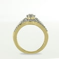 thumbnail image 3 of Halo Jewelers 14k Yellow Gold 0.59 Carat (Ctw) Round And Baguette Cut White Natural Diamond Engagement Wedding Bridal Set Ring for Women (H-I Color, I1-I2 Clarity) Ring Size-8, 3 of 5