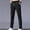 Black, variant on WIZUTIZ Men’s Summer Pants Drawstring Elastic Waist Straight Leg Casual Trousers with Pockets Solid Classic Lightweight Long Pants