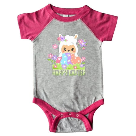 

Inktastic Happy Easter Llama with Spring Flowers and Egg Gift Baby Boy or Baby Girl Bodysuit