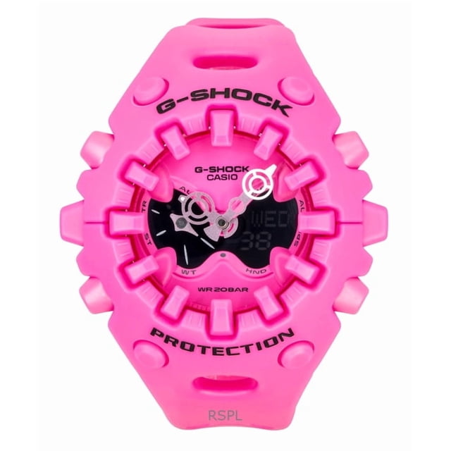 Casio Reloj G-Shock Analógico Digital con Correa de Resina Rosa y Esfera Rosa de Cuarzo GA-V01-4A, 200 M, para Hombre