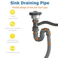 thumbnail image 2 of WEUVEB Drain Pipe Kit for Sink Drain Sink Drain Kit Grey PVC 1 Set, 2 of 8