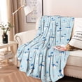 thumbnail image 2 of Light Blue Christmas Snowman Pattern Round Blanket,Comfortable Soft Flannel Throw Blanket,All Season,Warm Lightweight Blankets for Sofa Bed Couch Living Room Chair 47"x47", 2 of 5