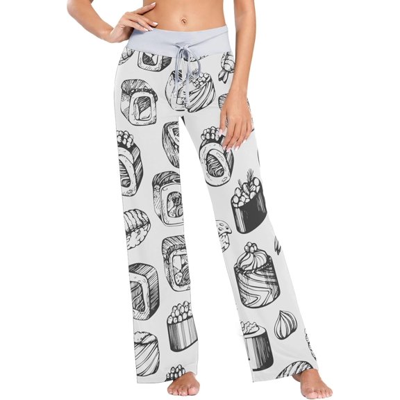 GZHJMY Women's Pajama Pants Sushi Pattern Comfy Stretch Sleepwear Essentials womens Lightweight Lounge Terry Pajama Pant, X-Small