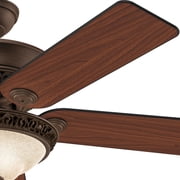 Hunter 52 inch Indoor Ceiling Fan with LED Light - Brown Ceiling Fan with Pull Chain, For Bedroom or Living Room, Standard Mount, No Remote, 5 Blades - Italian Countryside 53200, P.A. Cocoa