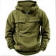 thumbnail image 1 of Suéter con capucha de color sólido para hombre de primavera y otoño, abrigo de suéter de cuero con múltiples bolsillos y deportes para jóvenes, 1 of 6