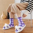 thumbnail image 2 of Slipper Socks for Women with Grippers Non Fuzzy Grip Winter Warm Cozy Thick Comfy Soft Cabin Socks, 2 of 7