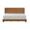 thumbnail image 2 of Willow Nailhead Trim Upholstered King Bed, Saddle Brown Faux Leather, 2 of 18