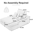 thumbnail image 2 of 75.2''Oversized Chaise Lounge Chair Indoor,Plush Upholstered Sleeper Sofa, Lazy Lounge Reading Chair Bed,Comfy Corduroy Cloud Sofa with Deep Seat for Living Room,Bedroom,Office, 2 of 7