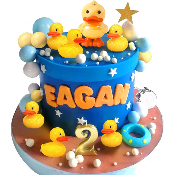 Vibrant Yellow Duck Themed Cake Decoration Set - Sky Adventure Party Supplies
