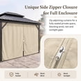 thumbnail image 3 of Kimunuk Outdoor Replacement Curtains for 10' X 12' Gazebo, Waterproof 4-Panels Cream Gazebo Universal Privacy Sidewall Curtains with Zipper for Patio Garden Backyard, Curtain Only, 3 of 8