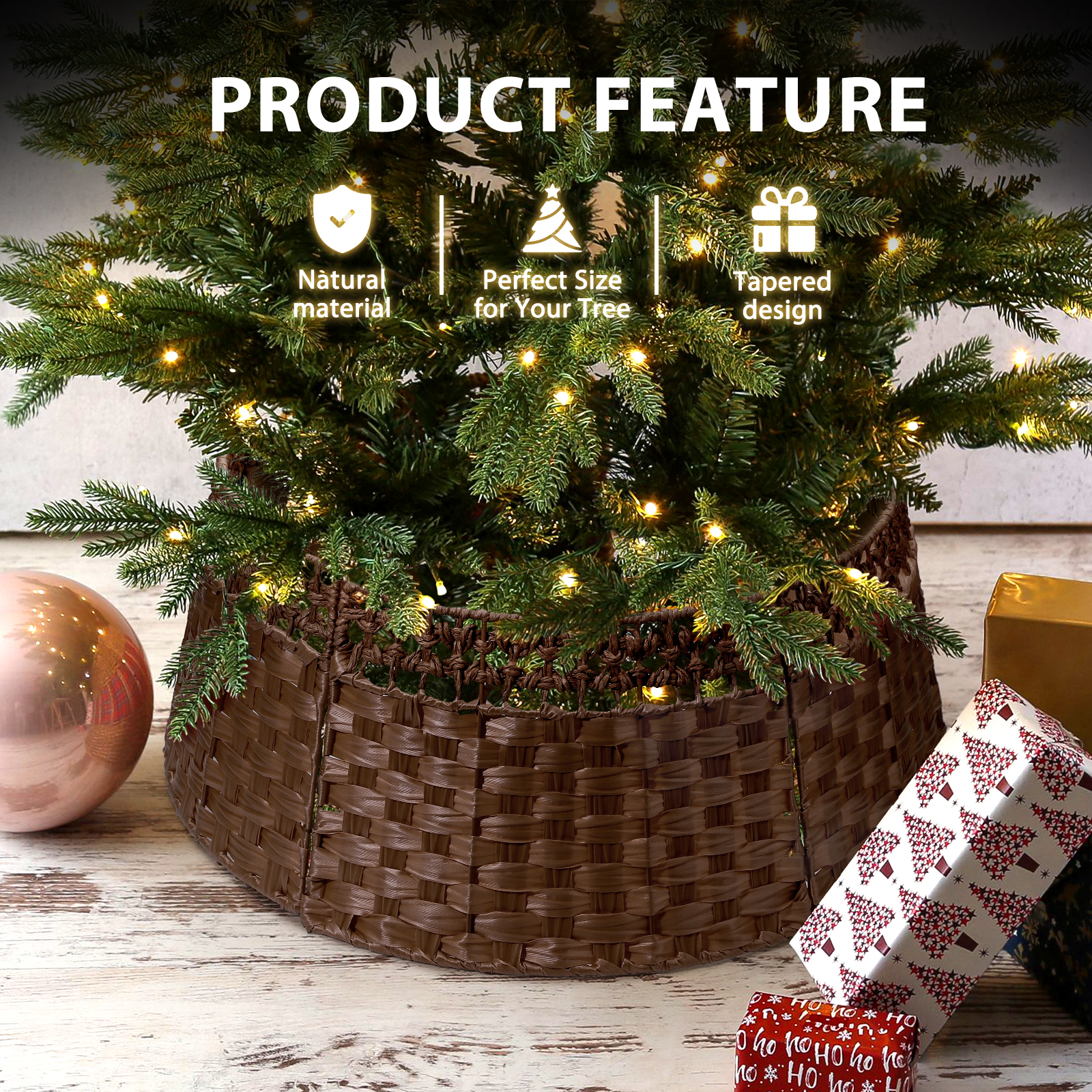 Ayieyill 26-Inch Handmade Woven Christmas Tree Collar photo 2