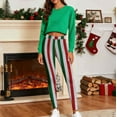 thumbnail image 4 of QIUOMBBP Tummy Control Leggings for Women Christmas Gifts Gym Workout High Waisted Yoga Pants Fashiopn Stripe Tight Trousers, Multicolor, XXL, 4 of 10